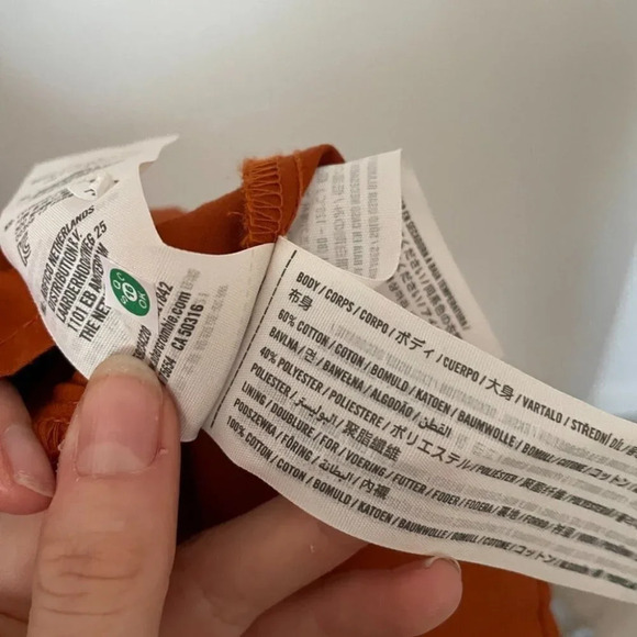 Abercrombie  & Fitch Poplin Babydoll Long Sleeve Dress Burnt Orange Small Petite - Picture 8 of 8